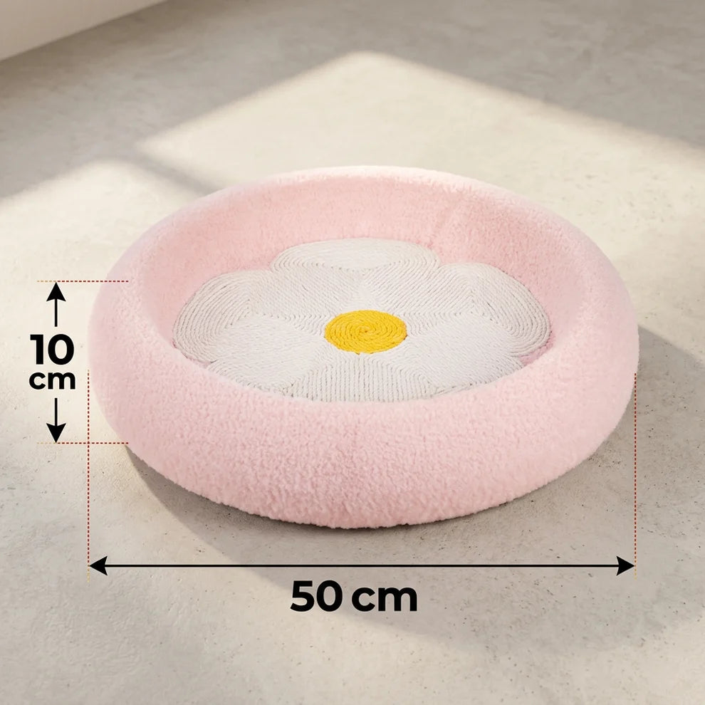 Flower Cat Scratcher Bed – Cozy 2-in-1 Scratching Lounge