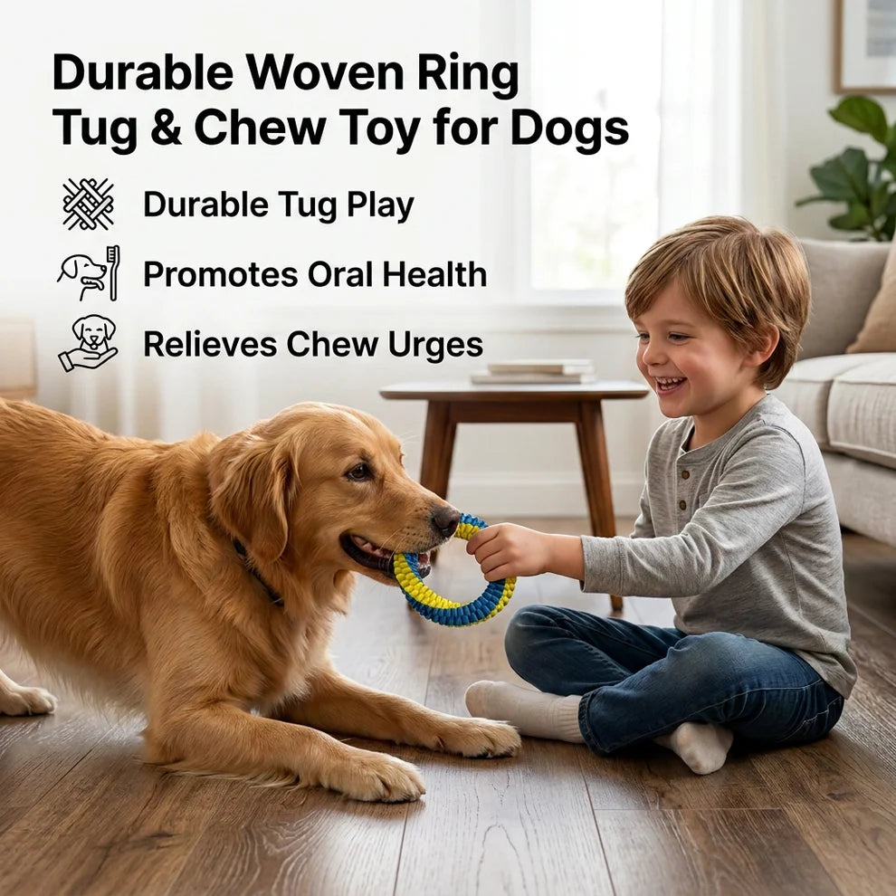 Durable Woven Ring Tug & Chew Toy for Dogs