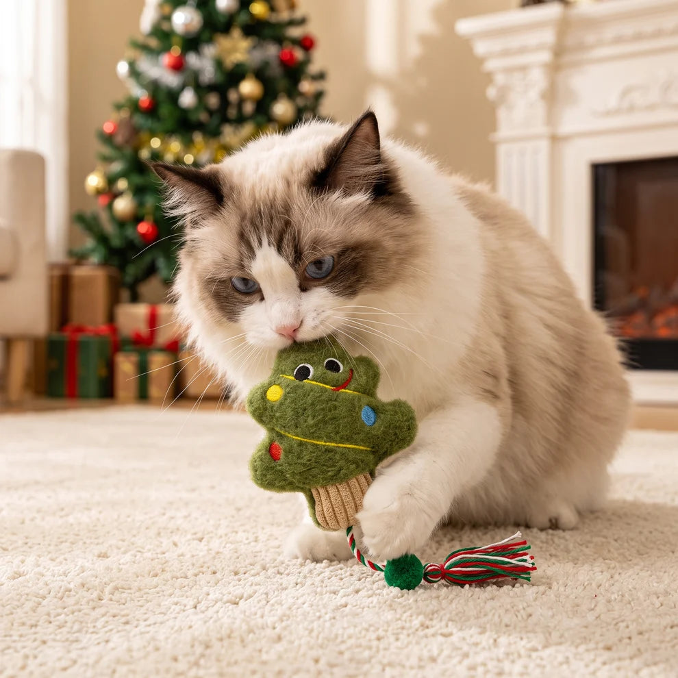 Christmas Catnip Rope Teaser Cat Toy
