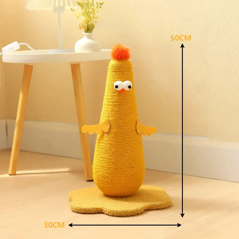 Sisal Cat Scratching Post in Chicken Design